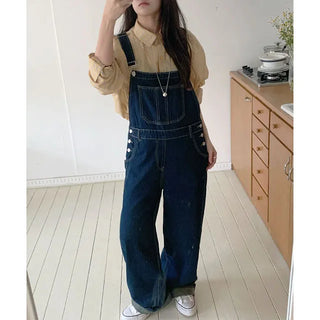 Yomi Button Point Denim Overalls