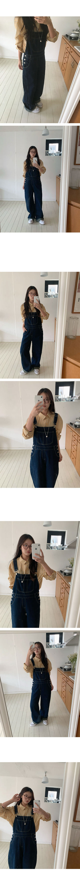 Yomi Button Point Denim Overalls