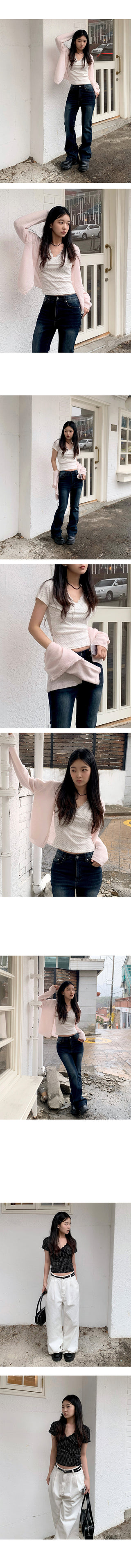 Spring Dot Lace Short Sleeve T-shirt