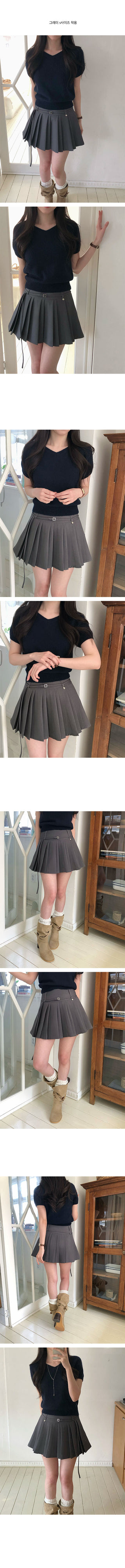 Upi Belted Pleated Mini Skirt