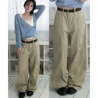 It's Rivet Point Cut-out Stitch Cotton Pants