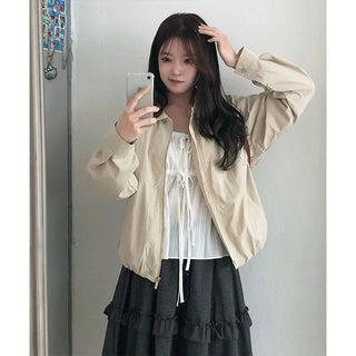 Song's Ribbon Lace Shirring Square Blouse