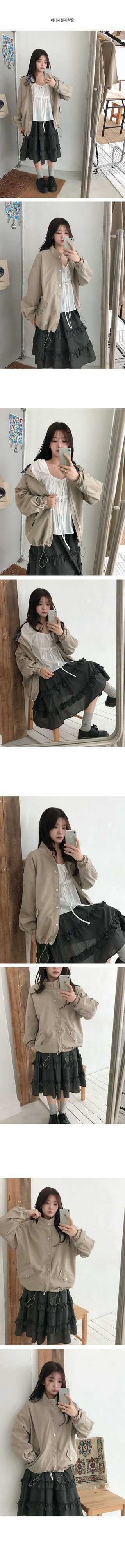 Miru Check Color Block High-Neck Field Jumper