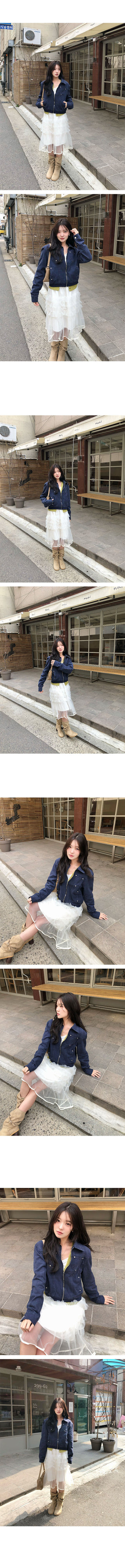 Navi Rivet Denim Jacket