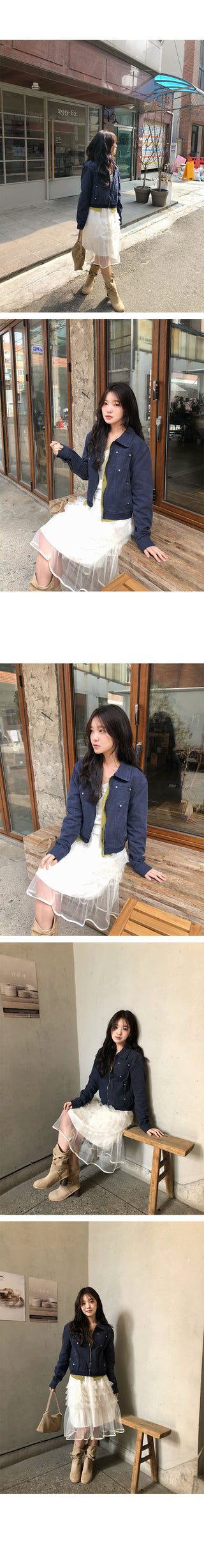 Navi Rivet Denim Jacket