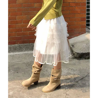 Sunshine Tiered Midi Tulle Skirt