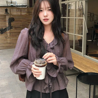Authentic Chiffon Ruffle Blouse