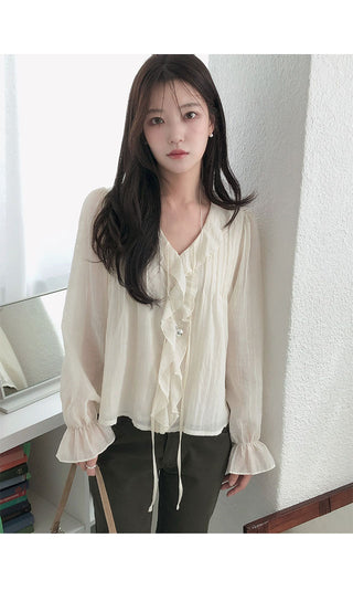Authentic Chiffon Ruffle Blouse