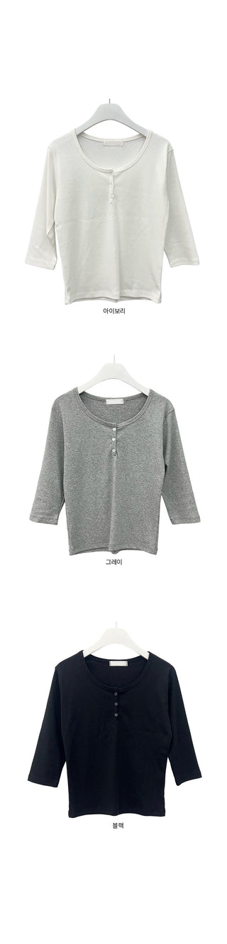 Keens Henley Neck 3/4 Sleeve Daily T-shirt