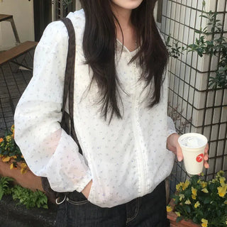 Small Flower Hooded Summer Windbreaker