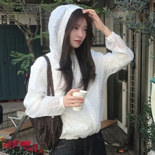 Small Flower Hooded Summer Windbreaker