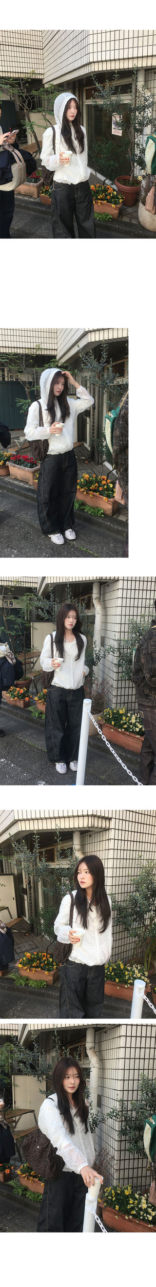 Small Flower Hooded Summer Windbreaker