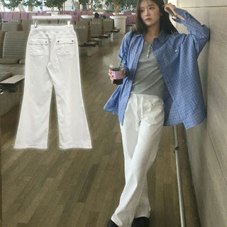 Dancer Back-Point Semi-Bootcut Cotton Pants