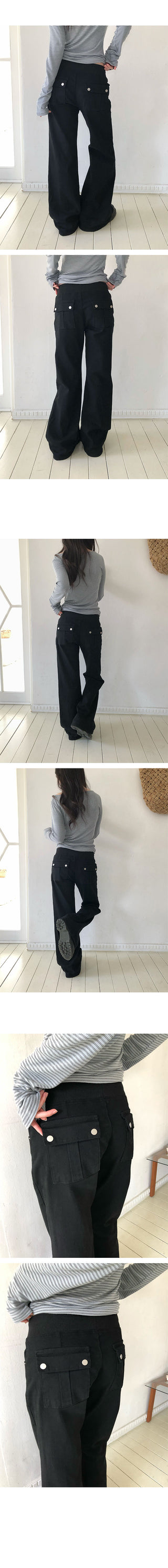 Dancer Back-Point Semi-Bootcut Cotton Pants