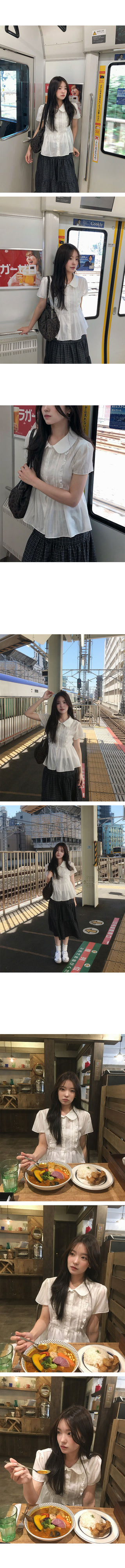 Of Vintage Pintuck Stripe Shirt Blouse