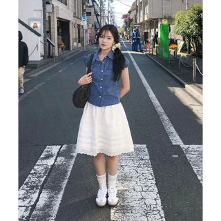 Typical Check Shirred Shirt Blouse
