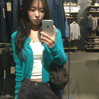 Lottie Summer Ribbed Semi-Crop Cardigan