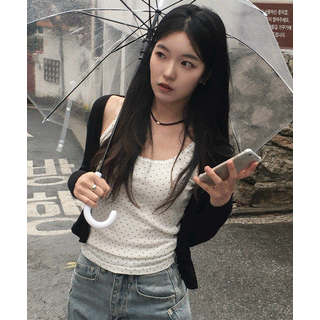 Lily Pendant See-through Crop Cardigan