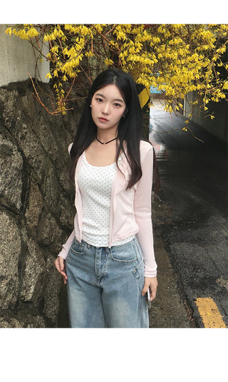 Lily Pendant See-through Crop Cardigan