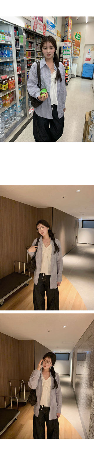 Oslo Oversized Seersucker Check Shirt