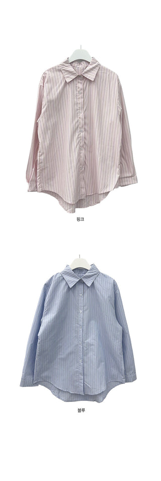 Rubber striped oversized shirt