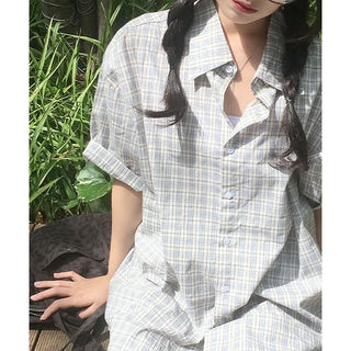 Kit Check Oversized Short Sleeve Shirt