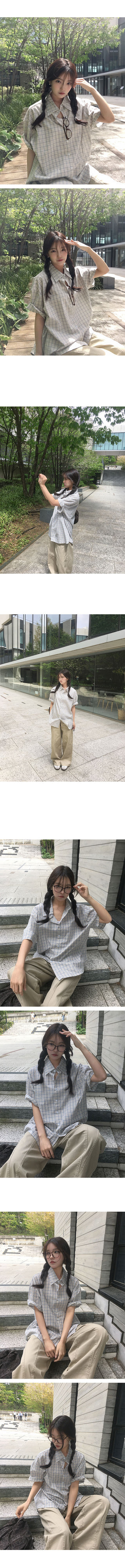 Kit Check Oversized Short Sleeve Shirt