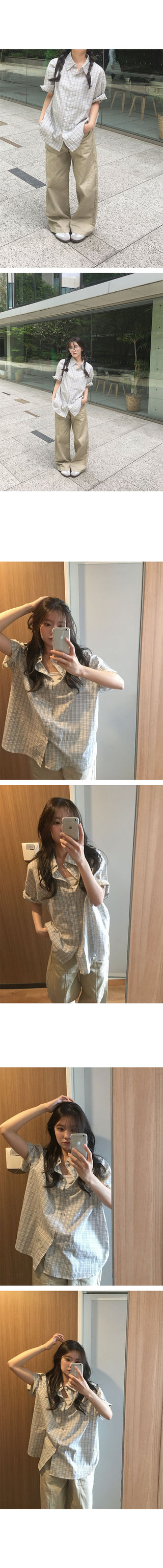 Kit Check Oversized Short Sleeve Shirt