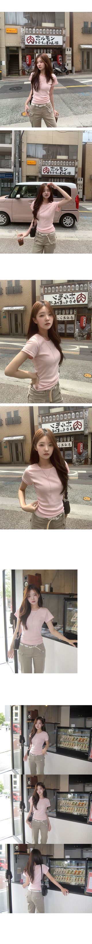 Wave Slim Fit Basic Short Sleeve T-shirt