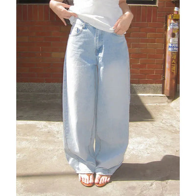 Ready Semi-Balloon Fit Rivet Denim Pants