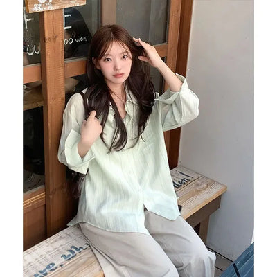 Given Stripe See-through Shirt