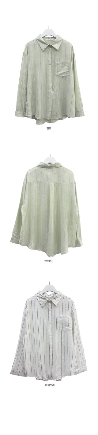 Given Stripe See-through Shirt