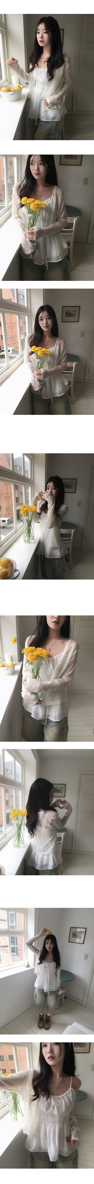 Shua Dot See-through V-Neck Cardigan