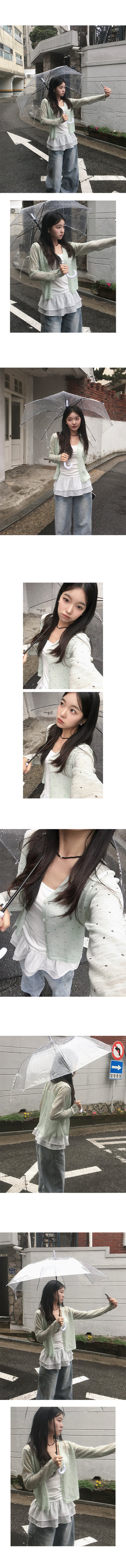 Shua Dot See-through V-Neck Cardigan