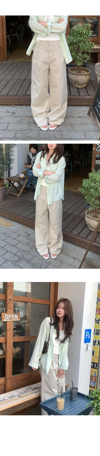 Solv Summer Rustling Wide Pintuck Long Pants