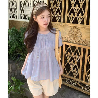 Shinji Striped Cap Sleeve Blouse