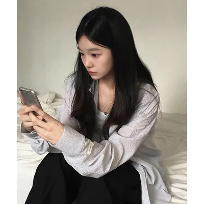 Rize Striped Seersucker Oversized Shirt