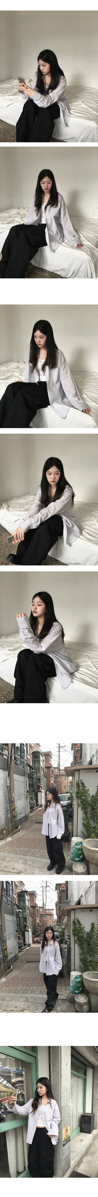 Rize Striped Seersucker Oversized Shirt