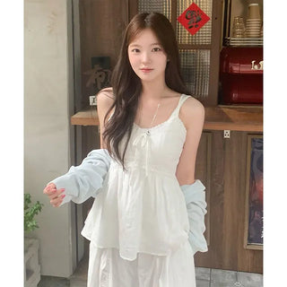 Suzy Lace Ribbon Sleeveless Blouse