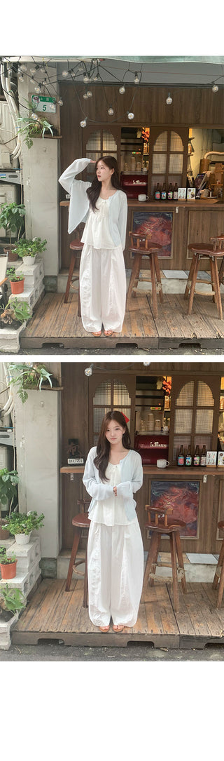 Suzy Lace Ribbon Sleeveless Blouse