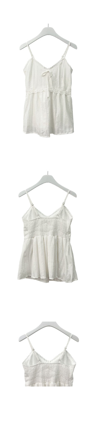 Suzy Lace Ribbon Sleeveless Blouse