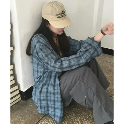 Nature Oversized Vintage Check Shirt