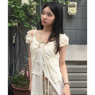 Sonata Punched Lace Ribbon Blouse