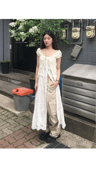 Sonata Punched Lace Ribbon Blouse