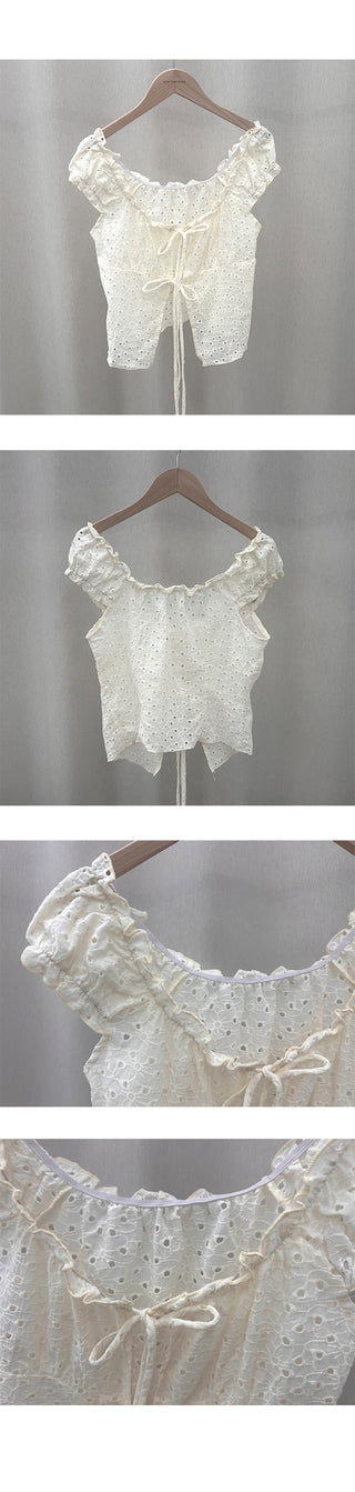 Sonata Punched Lace Ribbon Blouse