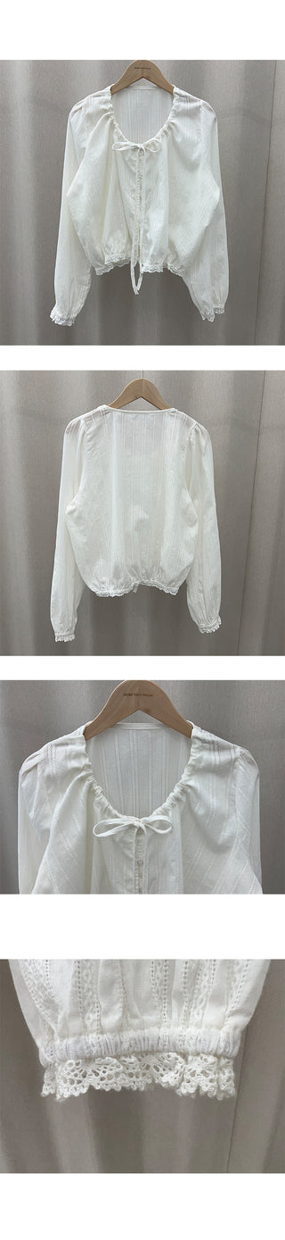 Horizon Lace Semi-Crop Blouse