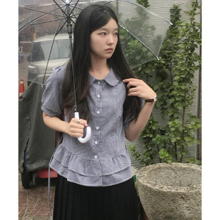 Sando Frill Puff Ribbon Blouse