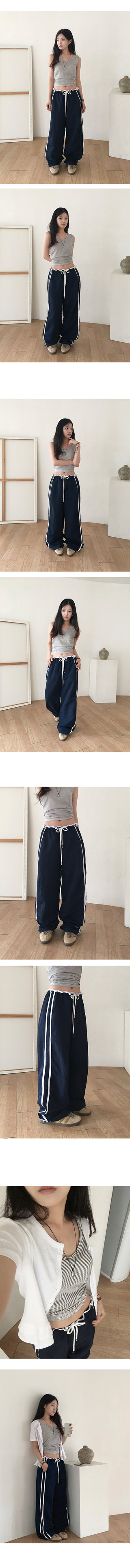 Up Wide Nylon Track Pants