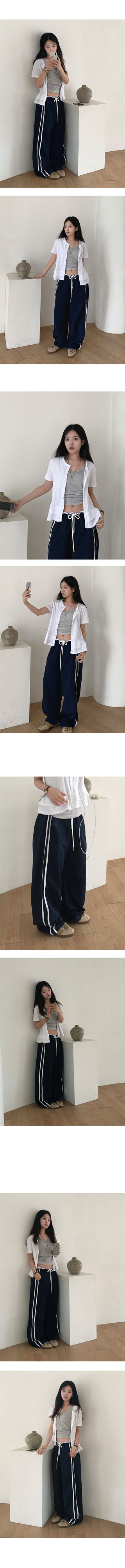 Up Wide Nylon Track Pants