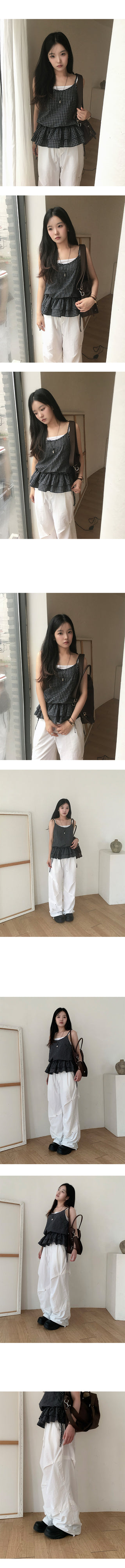 Sign Check Bustier Sleeveless Blouse